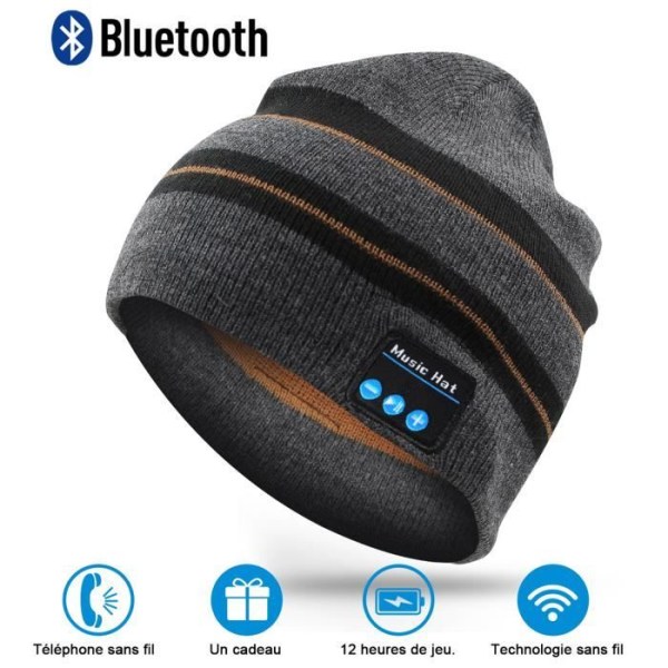 Bluetooth Beanie PUERSIT Trådlöst Bluetooth-headset med stereohögtalare för julklapp män och kvinnor (randigt)