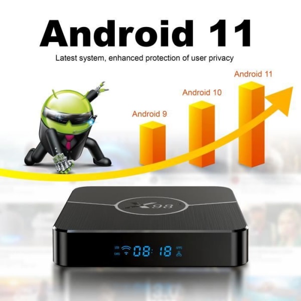 PUERSIT x98 Plus Android 11 tv-box, 2GB DDR3+16GB emmc Amlogic s905w2 smarta boxar, Quad Core ARM Cortex A35 CPU Mali -G31 MP2 GPU