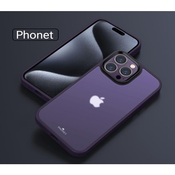 Phonet Mobilskal iPhone 15 Pro Max - Matte Lila Transparent