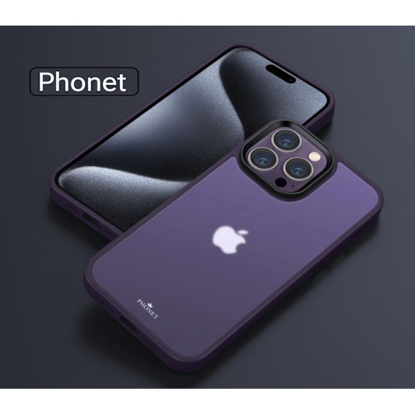 Phonet Mobilskal iPhone 15 Pro Max - Matte Lila Transparent