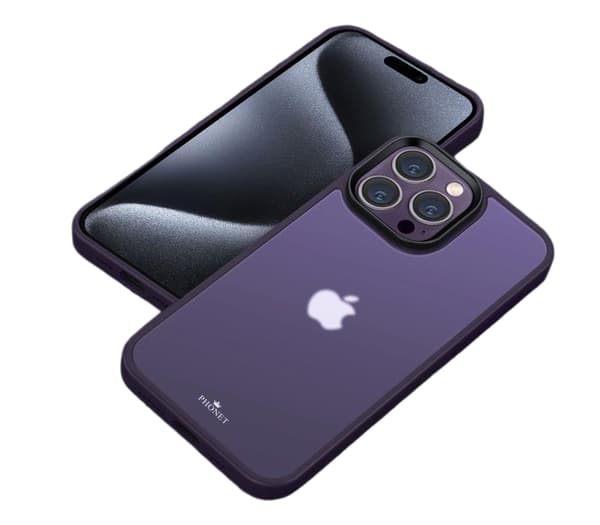Phonet Mobilskal iPhone 15 Pro - Matte Lila Transparent