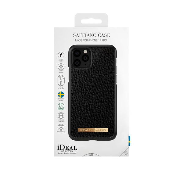 iPhone 11 Pro/XS/X Saffiano Case | iDeal of Sweden Mobilskal Svart