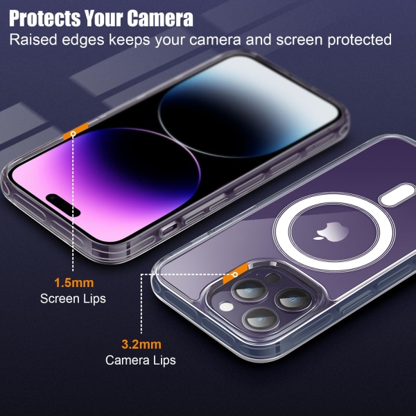 Phonet Mobilskal iPhone 14 Pro - MagSafe Transparent Blå Transparent