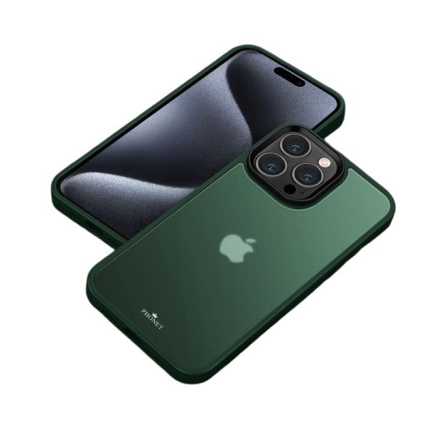 Phonet Mobilskal iPhone 15 Pro - Matte Grön Transparent