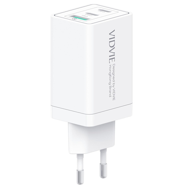 SuperFast Laddare GaN 67W 3X(1x USB A - 2x USB C) iPhone 15serie Vit