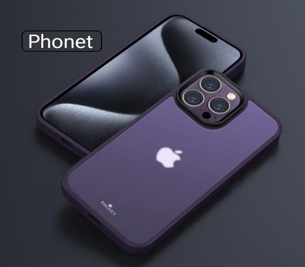 Phonet Mobilskal iPhone 15 Pro - Matte Lila Transparent