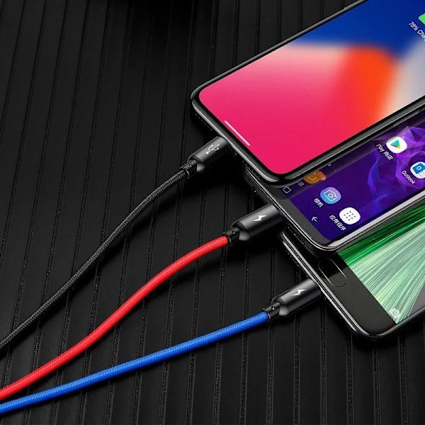 Cable Baseus Rapid USB Cable 3in1 Type C / Lightning / Micro 3A Svart