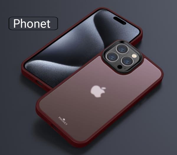 Phonet Mobilskal iPhone 15 Pro Max - Matte Röd Transparent
