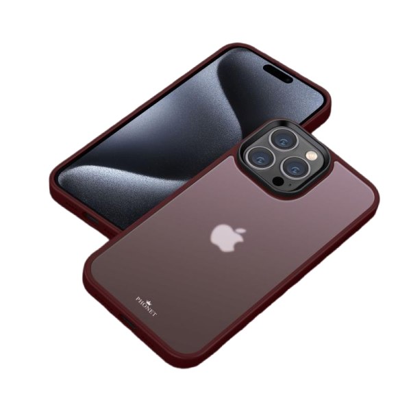 Phonet Mobilskal iPhone 15 Pro Max - Matte Röd Transparent