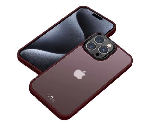 Phonet Mobilskal iPhone 15 Pro Max - Matte Röd Transparent