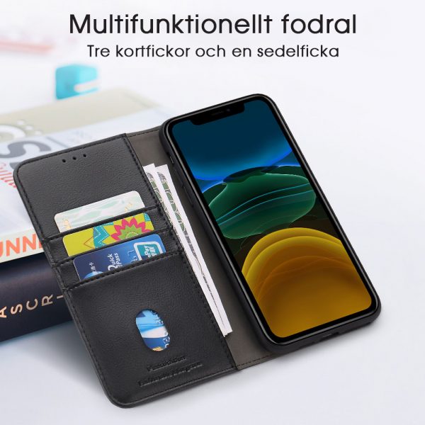 iPhone 12 / 12 Pro Mobilfodral | Premium Wallet Case Black