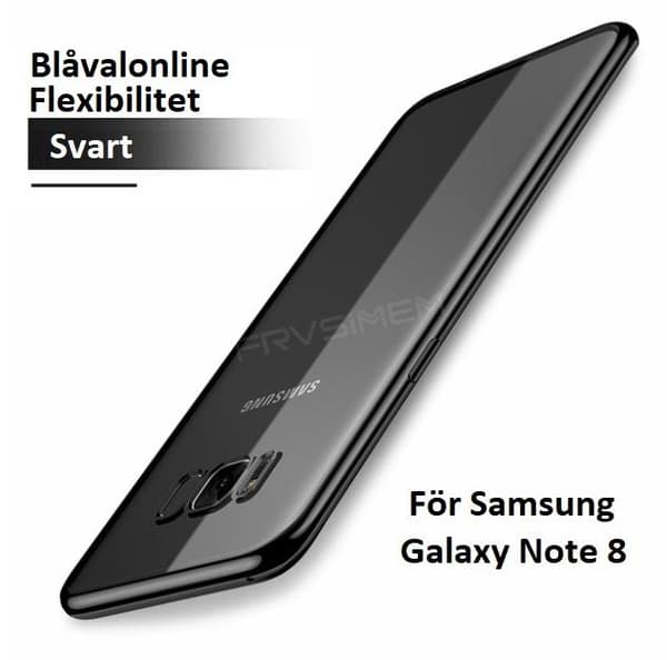 2ST Mobilskal Samsung Galaxy Note 8 Transparent svart kant