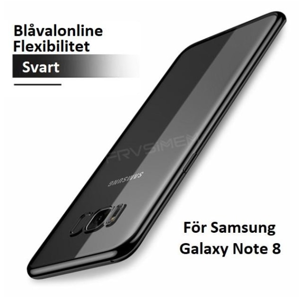 Mobilskal Samsung Galaxy Note 8 Transparent svart kant