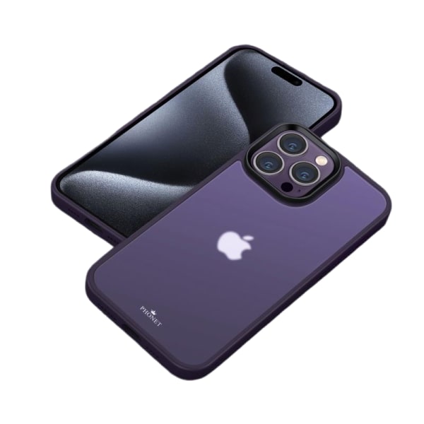 Phonet Mobilskal iPhone 15 Pro Max - Matte Lila Transparent