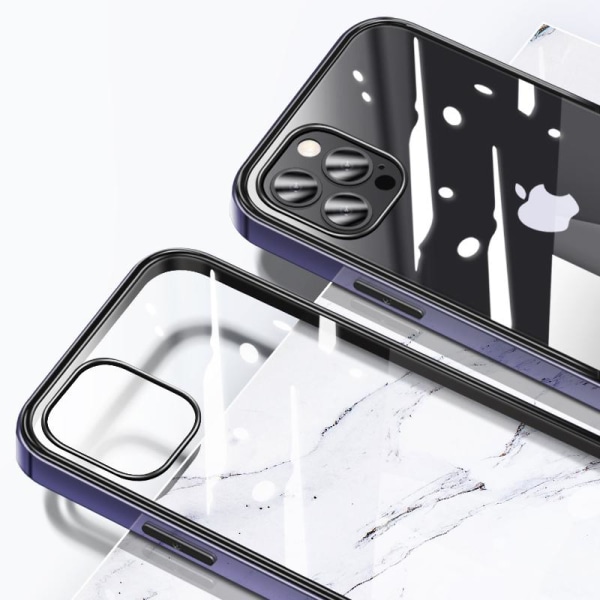 Phonet iPhone 13 Pro Max Mobilskal Transparent - Blå Ram
