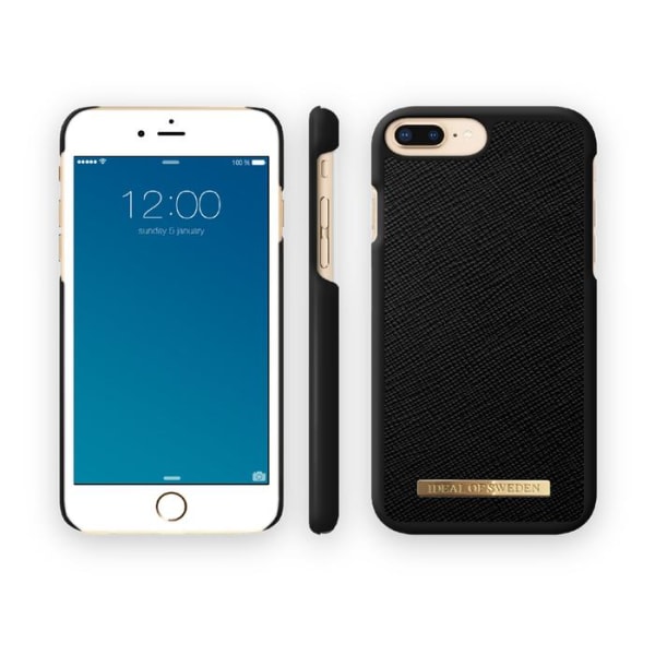 iPhone 6/6s/7/8 Plus Saffiano Case | iDeal of Sweden Mobilskal Svart