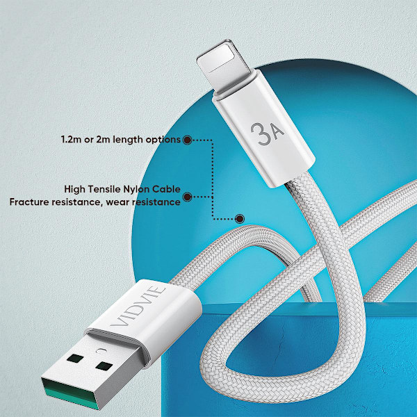 Komplett laddare -Adapter 2x & Lightning/USB-A kabel 1m Vit