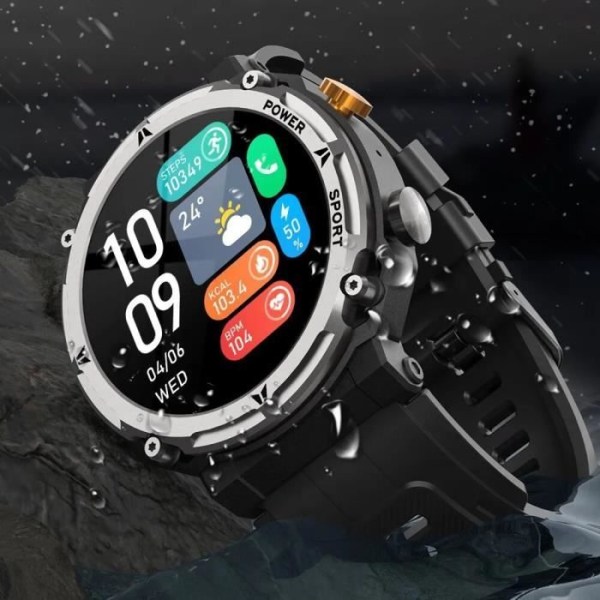 SPORTY tilsluttet ur - SMARTWATCH - C22 - Puls - Bluetooth - Grå Pengar