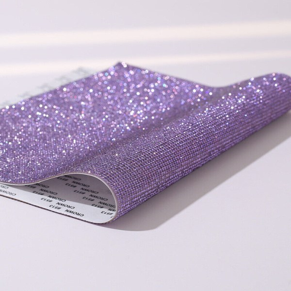 Självhäftande Stick On Rhinestone Crystal Craft Gems Stickers 24*40CM Purple