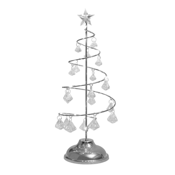 LED Kristall Jul Alla hjärtans dag Träd ljus Diamanthängande Hem Party Dekoration Lampa Silver