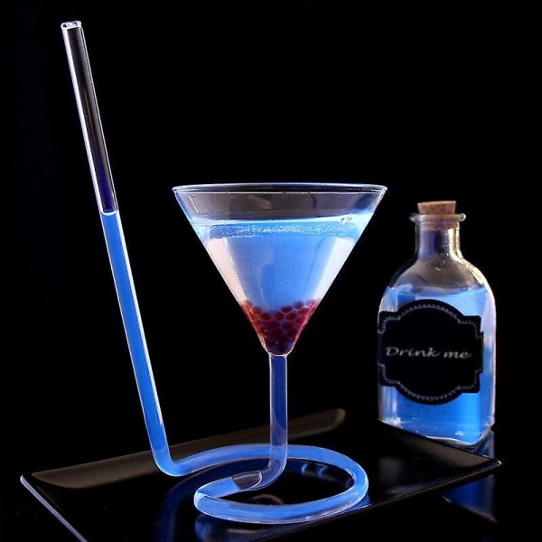 Creative Screw Spiral Straw Molecule Cocktail Glas Bar Party Bägare Martini Berlocker|cocktailglas transparent