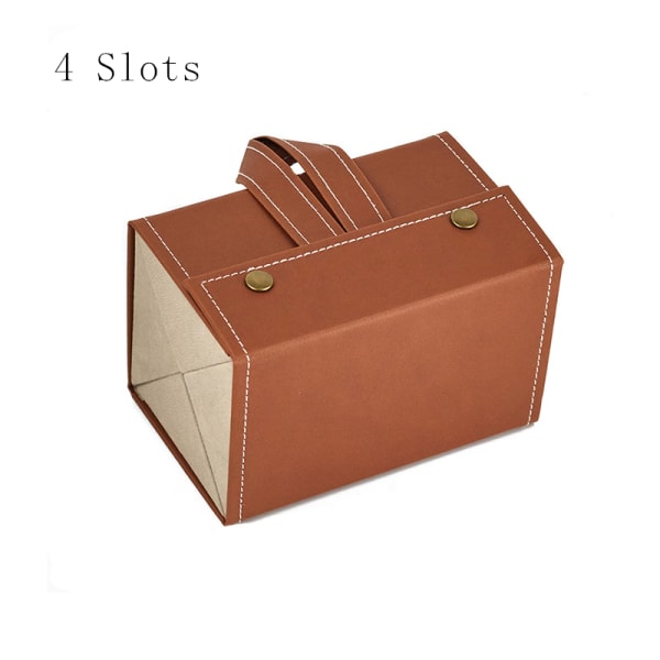 Flera platser Solglasögon Organizer Case Vikbar glasögon förvaringsbox Brown 3 Slots