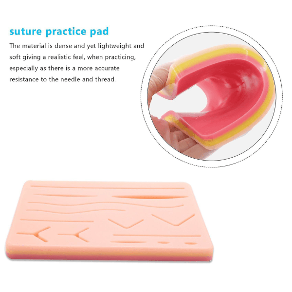 Skin Suture Training Kit Pad Sutur Training Kit Sutur Pad Trauma Tillbehör för övning och tra rosa