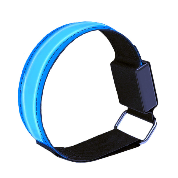 Uppladdningsbart armband Hög synlighet löpljus Reflekterande löparutrustning Light Up Armband Reflektorer blå