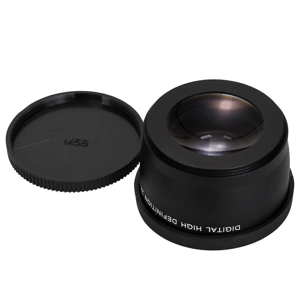 58mm 2x Telephoto Lens Tele Converter För 18-55mm svart