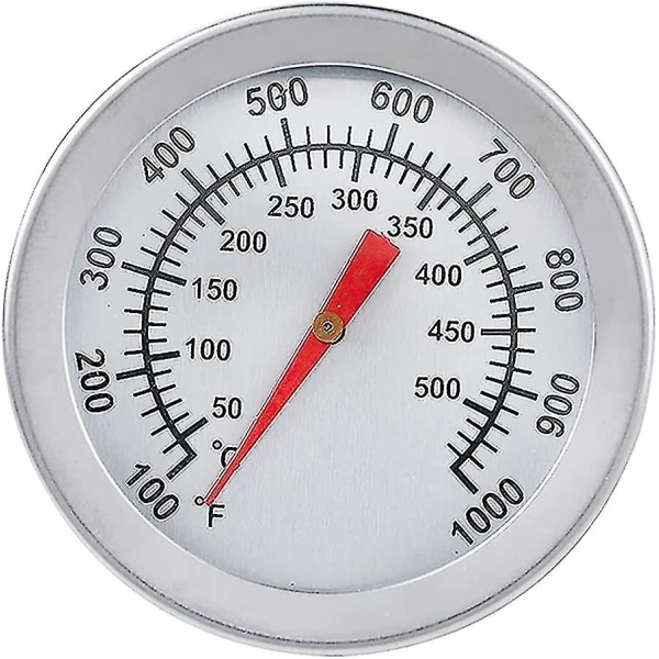 Grilltermometer Ugnstermometer i rostfritt stål Max 500c/1000f Analog Display Termometer För Ugn Vedugn Hs Pizzaugn silver
