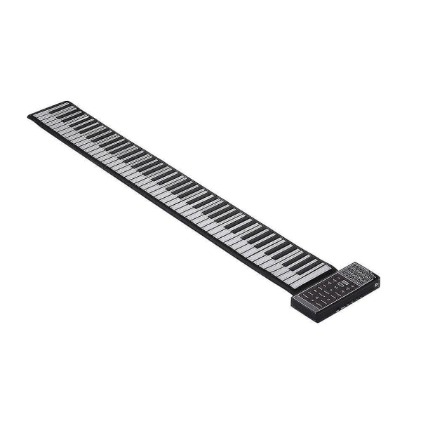 Bärbar elektrisk 88 tangenter Roll Up Piano Multifunktion Digital Piano Keyboard Inbyggd högtalare Uppladdningsbart litiumbatteri Efterklang Bt Funktion F svart