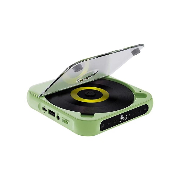 Ledskärm Stereospelare Bärbar Cd-spelare Bluetooth högtalare Väggmonterbar Cd Musikspelare Med grön
