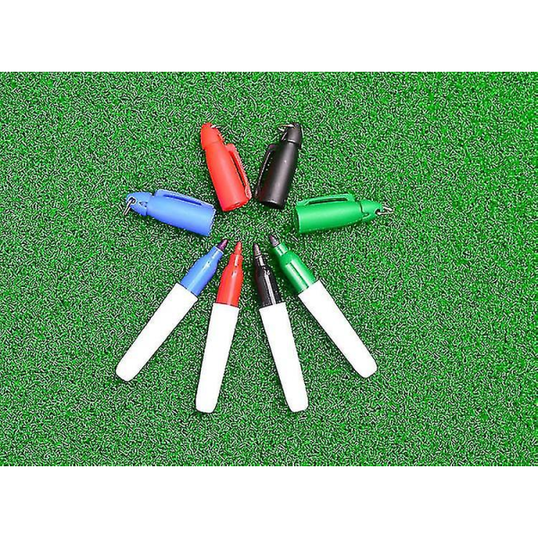 Golf Scriber Ball Line Marker Pen Scribe Line Marker Stroke Line Pen Ball Clip Scribing Penna Positioneringsverktyg Tillbehör 5 delar Röd röd