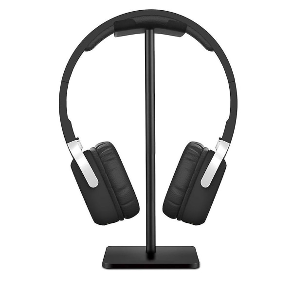 Hörlursställ med aluminiumstödstång Avtagbar hörlurshållare för alla hörlursstorlekar Black