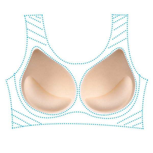 3D Lift Up Sponge BH Pads för Bikini Dam Underkläder BH Inserts Pad 5 Par Nude