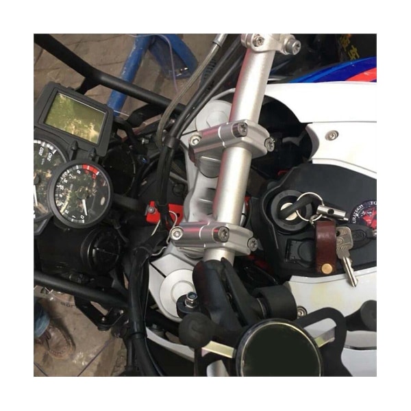 Motorcykelstyrhöjare för F800gt F800gs 2014-2018 Handtagshöjare förlängd monteringsklämmaadapter silver