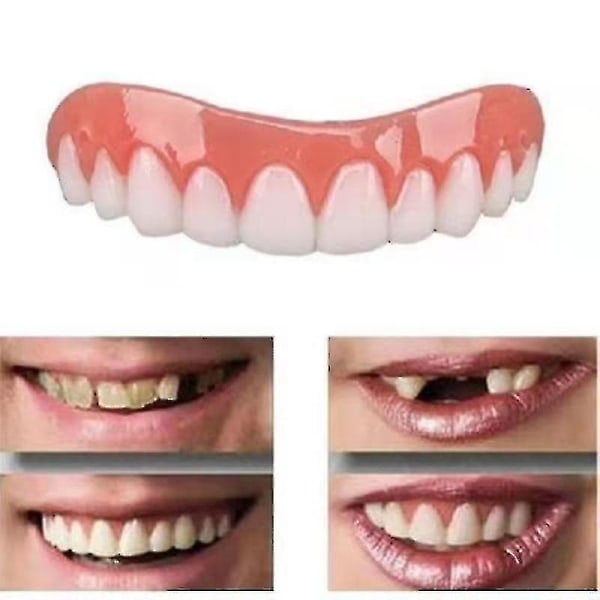 Skydda tänderna naturliga och bekväma 2 uppsättningar proteser och återfå ett självsäkert leende över- och underkäkeproteser vit