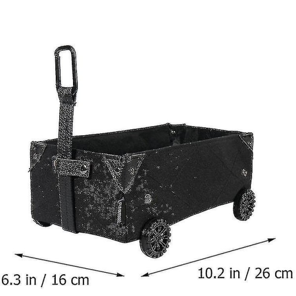 Hopfällbar hopfällbar strandvagn Folding Beach Utility Wagon Trädgårdsvagn Utomhusvagn med hjul för camping Trädgård Beach picknick black