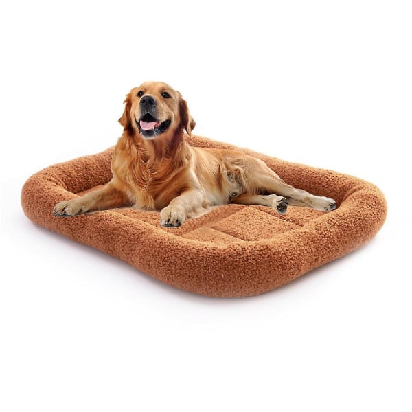 Stor Hund Bolster Bed Mat Tvättbar Crate Madrass Halkfri Pet Kudde Hund Bed Pet Madrass Coffee L 66-50cm