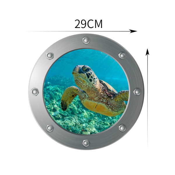3D hyttventil Undervattens väggdekaler Badrum Sea Life Djur Dekal Vinylaffisch 2st 4