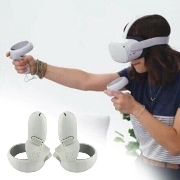 VR Controller Grip Cover Case Tillbehör för Oculus Quest 2 White