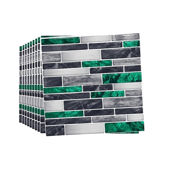 15 cm väggdekor för hemmet självhäftande sticka på badrum kök mosaik kakel klistermärken 30 st. Green