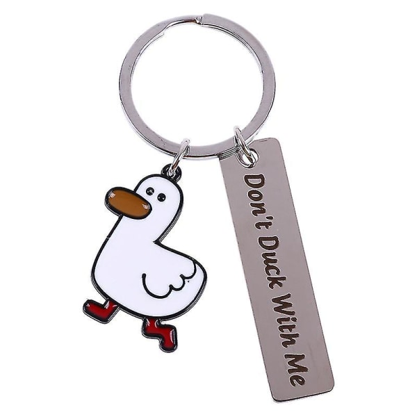 Duck Keychain Hänge Nyckelring Nyckelring Dont Duck With Me Present för ankaälskare silver