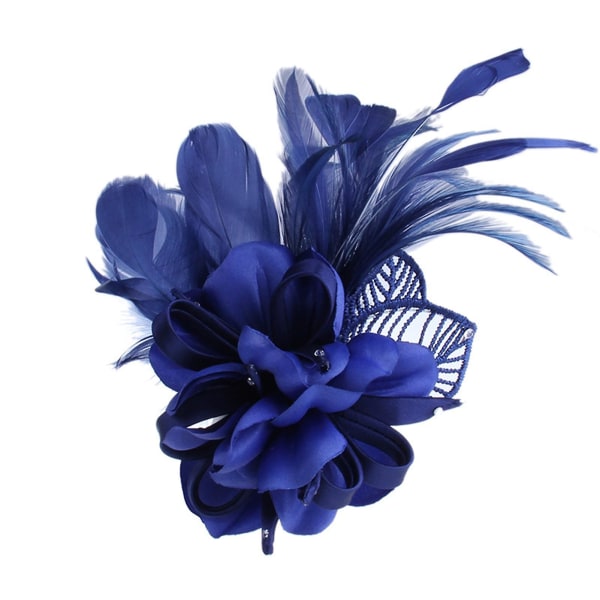 Broschmärke Eleganta kläder Matchande slitstarka handgjorda tyger Fjäder Brosch Scarf Decorati Blue