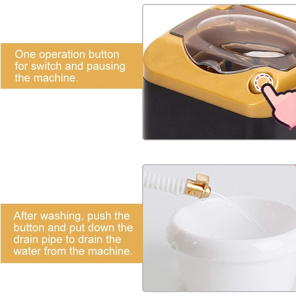 Sminkborste Minitvättmaskin Automatisk rengöring Tvättmaskin Sminkborsterengöringsanordning svart