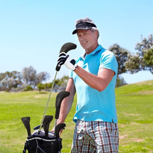 Golf Club Head Covers för Fairway Woods Driver Hybrids 3st Long Neck Mesh Golf Club Headcovers Set Black