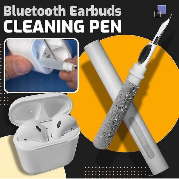 Bärbar Bluetooth öronproppar rengöringspenna Mobiltelefon Tangentbord rengöringsborste Bluetooth -öronproppar rengöring Användbar borste vit