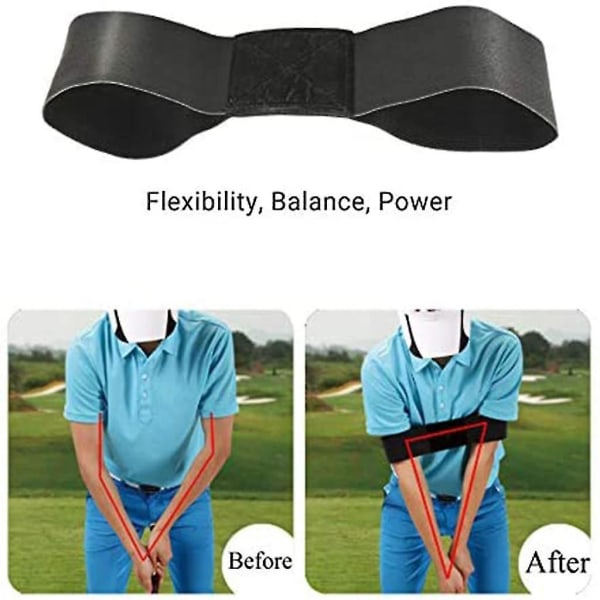 Golf Swing Trainer för armarna Korrekt distansträningshjälp svart