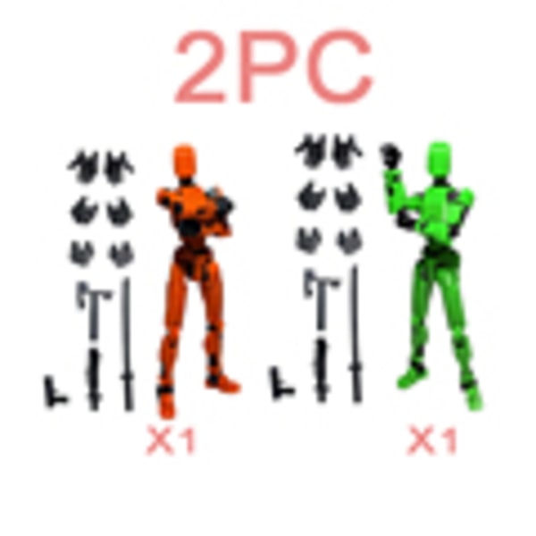 3PCS-Lucky Puppets 13 Dockor, Flera Stylingkombinationer Robot orange green