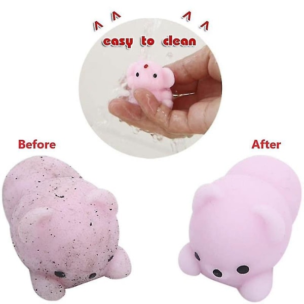 24st Squishy Toy Söt djur Antistress Ball Mochi Toy Stress Relief Leksaker rosa